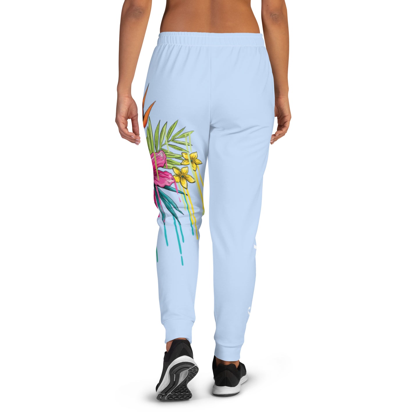 Women's Joggers - Pink Hibiscus