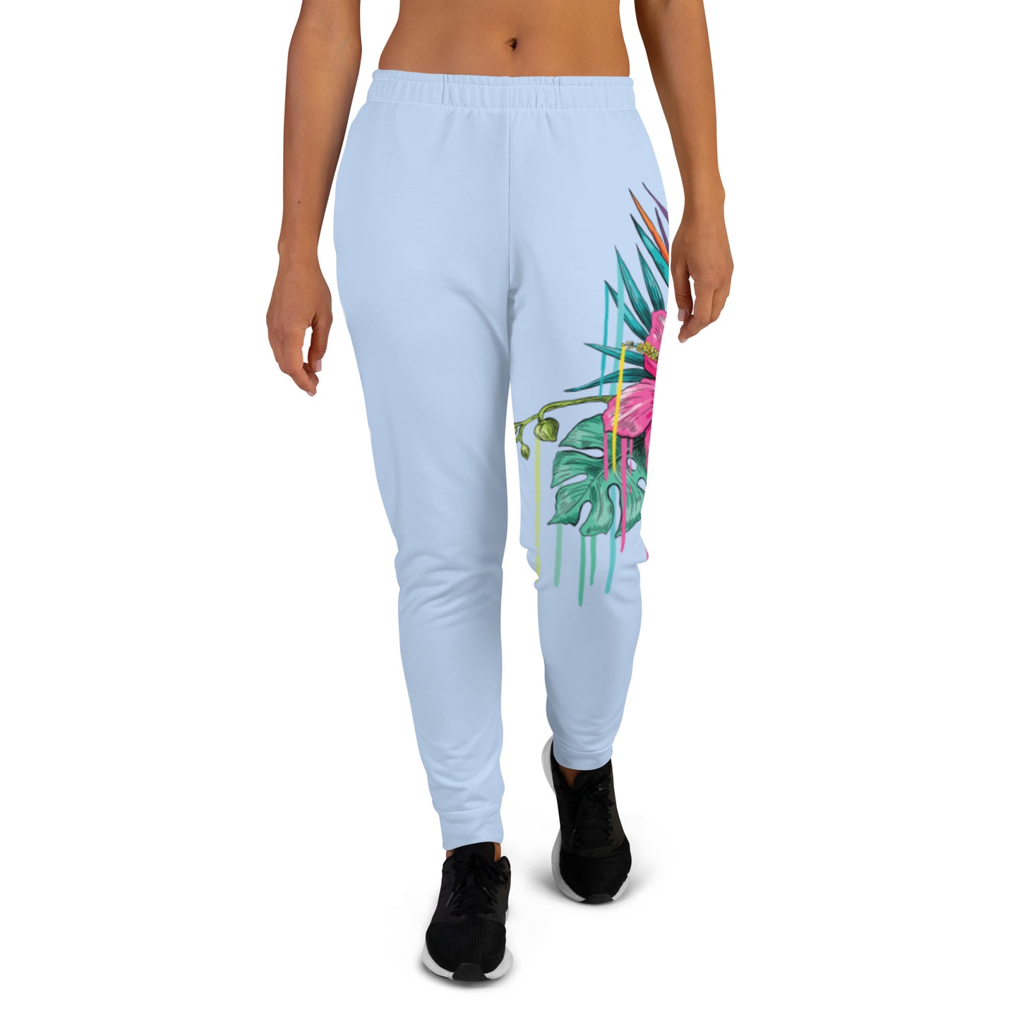 Women's Joggers - Pink Hibiscus